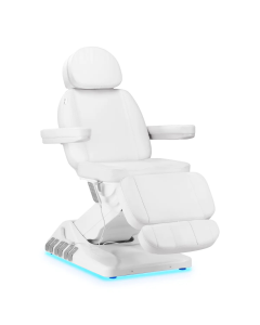 Behandelstoel elektrisch luxury wit met voetbediening