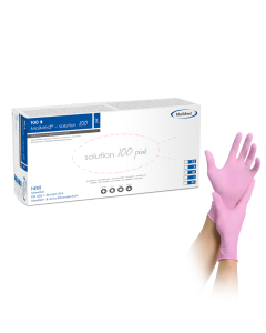 Nitril onderzoekshandschoenen roze maat XS– 100 stuks (poedervrij)